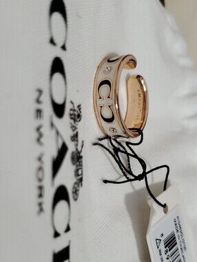 Coach Rose Gold Tone Signature C Band Ring